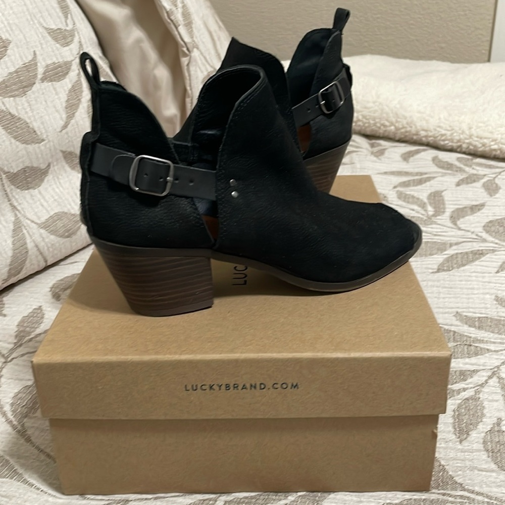 Lucky Brand Black open toe BOOTIES